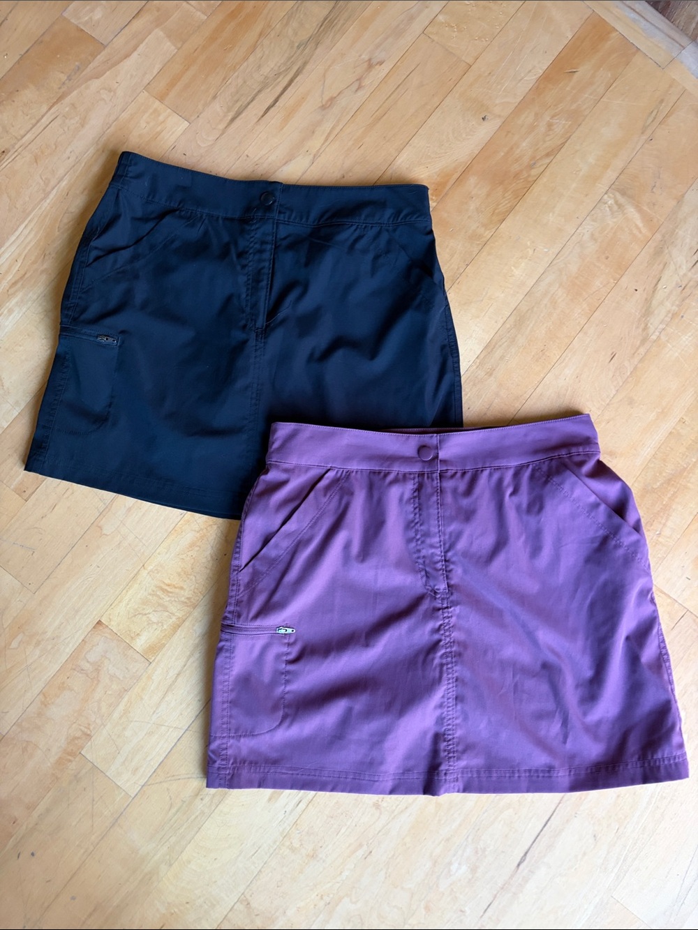 Skorts (2) Skirt/Shorts Stretch Tennis 32 degrees Black Plum Athleisure  Sz M
